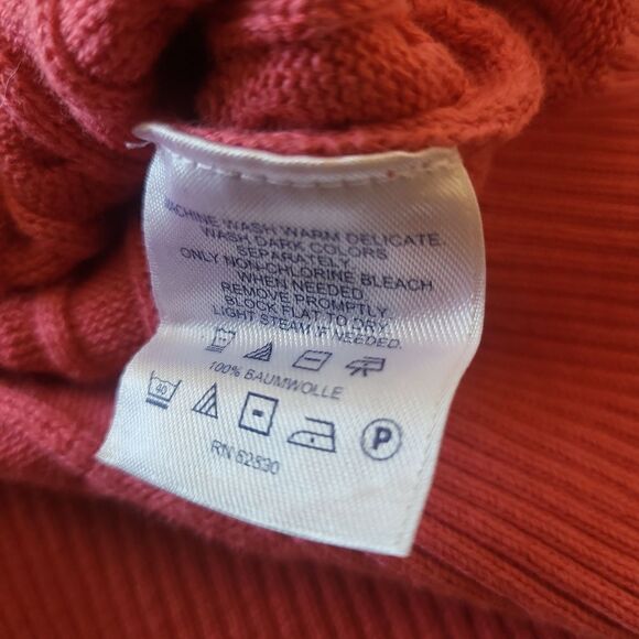 Lands End 100% cotton melon color cable knit sweater - Picture 7 of 7